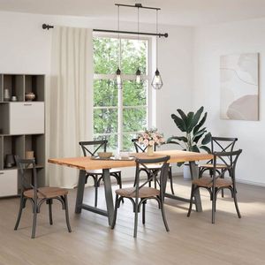 vidaXL Eettafel 220x100x74 cm massief eikenhout Eetkamertafel - Eikenhouten Tafel - Salontafel - Diningtable - Massief Eikenhout
