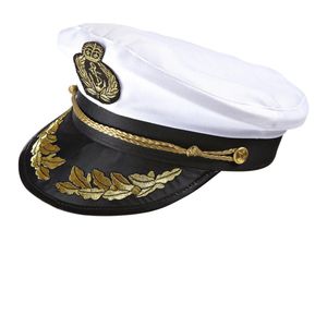 Widmann - Kapitein & Matroos & Zeeman Kostuum - Cruiseship Captain Luxe Kapiteinspet - Wit / Beige - Carnavalskleding - Verkleedkleding