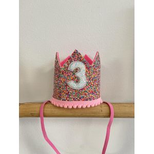 Haarkroon-haarband-verjaardag-kroon-3 jaar-kinderverjaardag-kinderfeestje-kroon Ellie (3 jaar)
