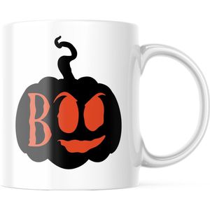 Halloween Mok met tekst: Boo (pumpkin) | Halloween Decoratie | Grappige Cadeaus | Grappige mok | Koffiemok | Koffiebeker | Theemok | Theebeker