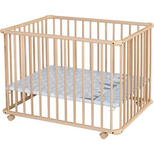 Grondbox Belami TÜV gekeurd - demontabel - in hoogte verstelbaar - gevoerde bodem - tapijtwielen - 76 x 97 cm - grijs stippen Grondbox