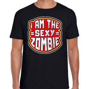 Halloween Halloween I am the sexy zombie verkleed t-shirt zwart voor heren - horror shirt / kleding / kostuum XXL