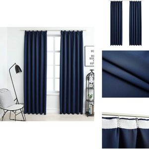 vidaXL Gordijnen Blauw 140 x 175 cm - Premium Polyester - Gordijn