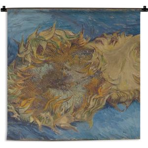 Wandkleed - Wanddoek - Zonnebloemen - Vincent van Gogh - 60x60 cm - Wandtapijt