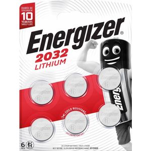 Energizer 53543585606 Lithium-knoopcelbatterij Cr2032 3 V 235 Mah 6-blister Zilver