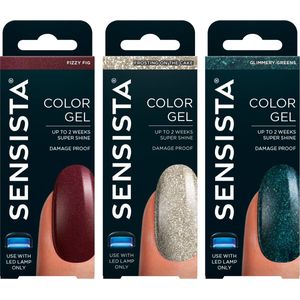 Sensista All That Glitter Set - Color Gel - Gellak Voordeelset - Glitter - Rood - Groen - Gel nagellak voor LED lamp - 3 stuks