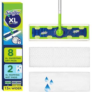 XL Vloerreiniger en Dweilset - 2-in-1 Sweep & Mop System voor Thuis, Badkamer en Keuken