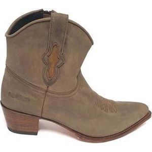 Sendra Dames Cowboy Enkellaars 12985 Lia Floter Taupe Maat 41