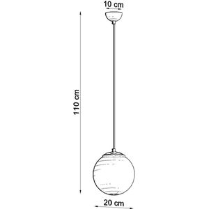 Plafondlamp UGO 20 Goud/Wit Glas - 1x E27 20x20x110cm - IP20 230V AC