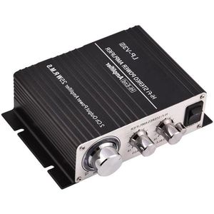 2-kanaals HiFi-stereo Wired Auto Audio-eindversterker Digitale versterker voor auto's motorfietsen boten mobiele telefoons dvd-spelers MP3 MP4 computer Alle aluminiumlegering (Zwart)