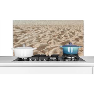 Spatscherm keuken 100x50 cm - Kookplaat achterwand Zomer - Zand - Strand - Muurbeschermer - Spatwand fornuis - Hoogwaardig aluminium