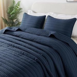 Mrs. Jones® - Luxe Ultra Zachte Microvezel Sprei 300 x 270 cm, Blauw, voor Alle Seizoenen - Pluizige Woondeken-