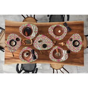 Placemat organisch - Placemats organic - Onderleggers - Abstract - Patroon - Lavalamp - Hippie - 8 stuks