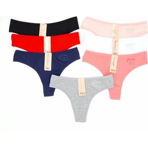 Comfortabele strings multipack 8 stuks dames ondergoed roze/lichtroze/grijs/zwart/beige 2x/wit 2x maat XL