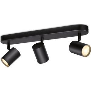 WiZ Opbouwspot Imageo Zwart 3 spots - Slimme LED-Verlichting - Warm- tot Koelwit Licht - GU10 - 3x 5W - Wi-Fi