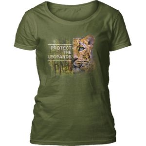 Ladies T-shirt Protect Leopard Green L