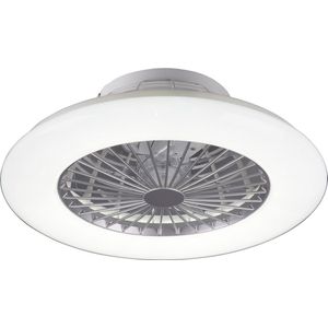 LED Plafondlamp met Ventilator - Plafondventilator - Torna Romina - 30W - Aanpasbare Kleur - Afstandsbediening - Dimbaar - Rond - Mat Titaan - Kunststof