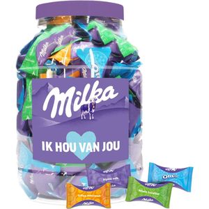 Milka Moments chocolade mix ""Ik Hou Van Jou"" - Alpenmelkchocolade, toffee, hazelnoot en Oreo - 1000g