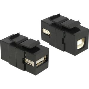 Keystone USB2.0 - USB-A - USB-B module zwart