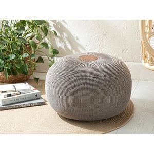 English Home poef - zitbank - 37x 50 Cm - Rond - Bruin