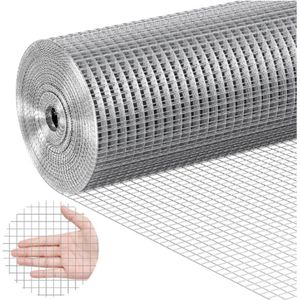 Hardware Doek 24"" x 30,5 m (100ft) - Gegalvaniseerd Kippengaas 19 Gauge - Draadgaas Rol Voor Konijnenkooien, Tuin, Volières & Kleine Knaagdieren - Roestbestendig Metaalgaas