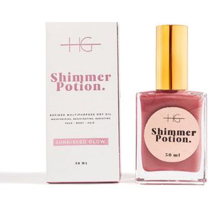 HG Shimmer Potion Honing Infused Droge Olie | Hydraterende Glinsterende Olie voor Lichaam en Gezicht | Sun-Kissed Roze (50 ml)