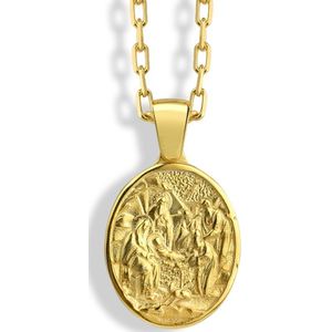 Jesus's Hand in Crown of Thorns ketting voor vrouwen Gold Polished 30 inches
