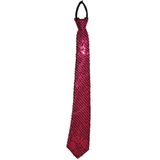 Toppers - Funny Fashion Carnaval verkleed stropdas met glitter pailletten - roze - polyester - heren/dames