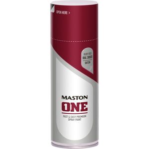 Maston ONE - spuitverf - zijdeglans - robijnrood (RAL 3003) - 400 ml - spuitbus verf rood