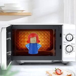 Waledano® Magnetron Reiniger - Angry Mama - Microwave Cleaner - stoomreiniger magnetron - Oven - Magnetron Schoonmaken Poppetje - Magnetron Oven Accessoires - Rood/Blauw