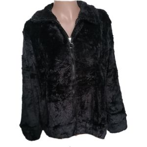 Vest - Dames - Fluffy - Kleur Zwart - Maat 40-42 - Cadeau - Kerst - Moederdag