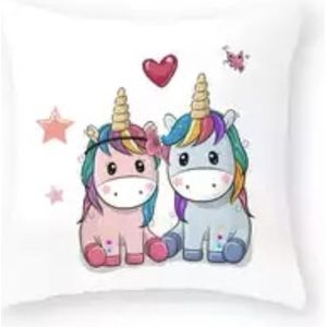 Eenhoorn kussenhoes - Unicorn - sierkussenhoes - 45 x 45 cm