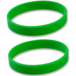 Set van 10x stuks siliconen armband groen