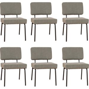 Bronx71® Scandinavische eetkamerstoel Espen groen gerecyclede stof - Eetkamerstoelen set van 6