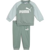 PUMA MINICATS ESS Raglan Crew Set FL INF Unisex Trainingspak - Green Moon