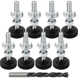 Pack of 8 Furniture Legs Adjustment Screws - Adjustable Adjuster Legs for Furniture