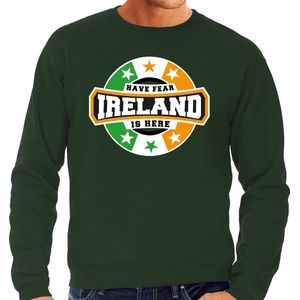 Have fear Ireland is here sweater met sterren Ierse vlag - groen - heren - Ierland supporter / Iers elftal fan trui / EK / WK / kleding L