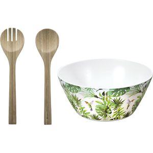 Kesper Slakom/Serveerschaal en bamboe slabestek - Melamine - D25 cm