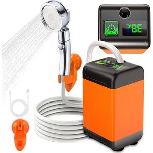 Accu Campingdouche met Pomp - Draagbaar - Oplaadbaar - 600 mAh - Douchekop en Slang - IPX7 Waterdicht - Kamperen - Tuin - Auto - Huisdier - Hondendouche