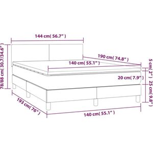 vidaXL - Boxspring - met - matras - fluweel - donkergroen - 140x190 - cm