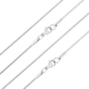 Fako Bijoux® - Ketting - Slang Schakel - Snake Chain - RVS - Stainless Steel - 1.2mm - 55cm - Zilverkleurig