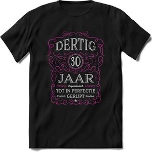 30 Jaar Legendarisch Gerijpt T-Shirt | Roze - Grijs | Grappig Verjaardag en Feest Cadeau Shirt | Dames - Heren - Unisex | Tshirt Kleding Kado | - Zwart - XXL