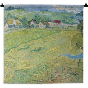 Wandkleed - Wanddoek - Les Vessenots in Auvers - Vincent van Gogh - 60x60 cm - Wandtapijt