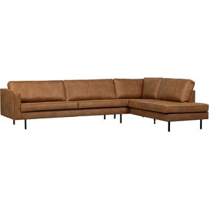 WOOOD Indy Hoekbank Rechts - Recycle Leer - Cognac - 80x338x202