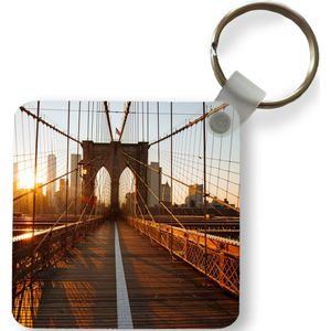 Sleutelhanger - Uitdeelcadeautjes - Brooklyn Bridge in New York tijdens zonsondergang - Plastic