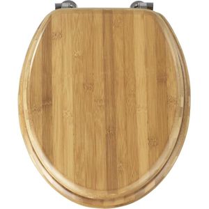 Sedile WC Bamboo - fissaggio di acciaio inossidabile BambÃ¹ Marrone scuro - 34 x 41 cm