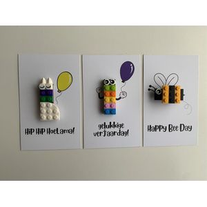 Verjaardagskaart - Set van 3 kaarten - Originele verjaardagskaart