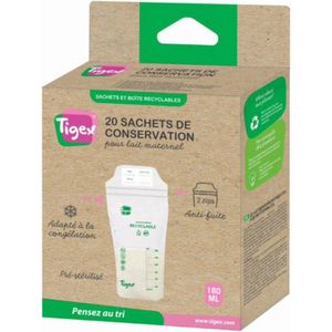 Tigex | Moedermelkbewaarzakjes zakjes | 180 ml | 20 stuks | 180 ml