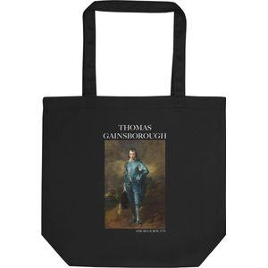 Thomas Gainsborough 'De blauwe jongen' (""The Blue Boy"") Beroemde Schilderij Tote Bag | 100% Katoenen Tas | Kunst Tote Bag | Zwart