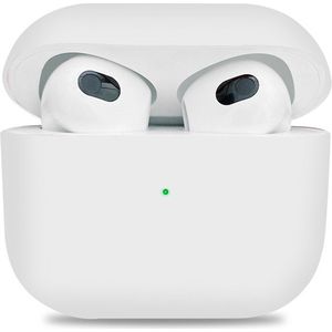 Apple AirPods 3 - Siliconen Case Cover - Hoesje Geschikt voor AirPods 3 - Kleur Wit